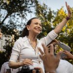 María Corina Machado busca alianzas con derecha global en toma de posesión de Kast en Chile