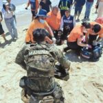 Marino rescata a vacacionistas que se ahogaban en playa de San Felipe